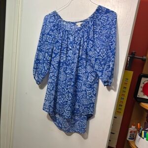 Blue Floral Women's Top